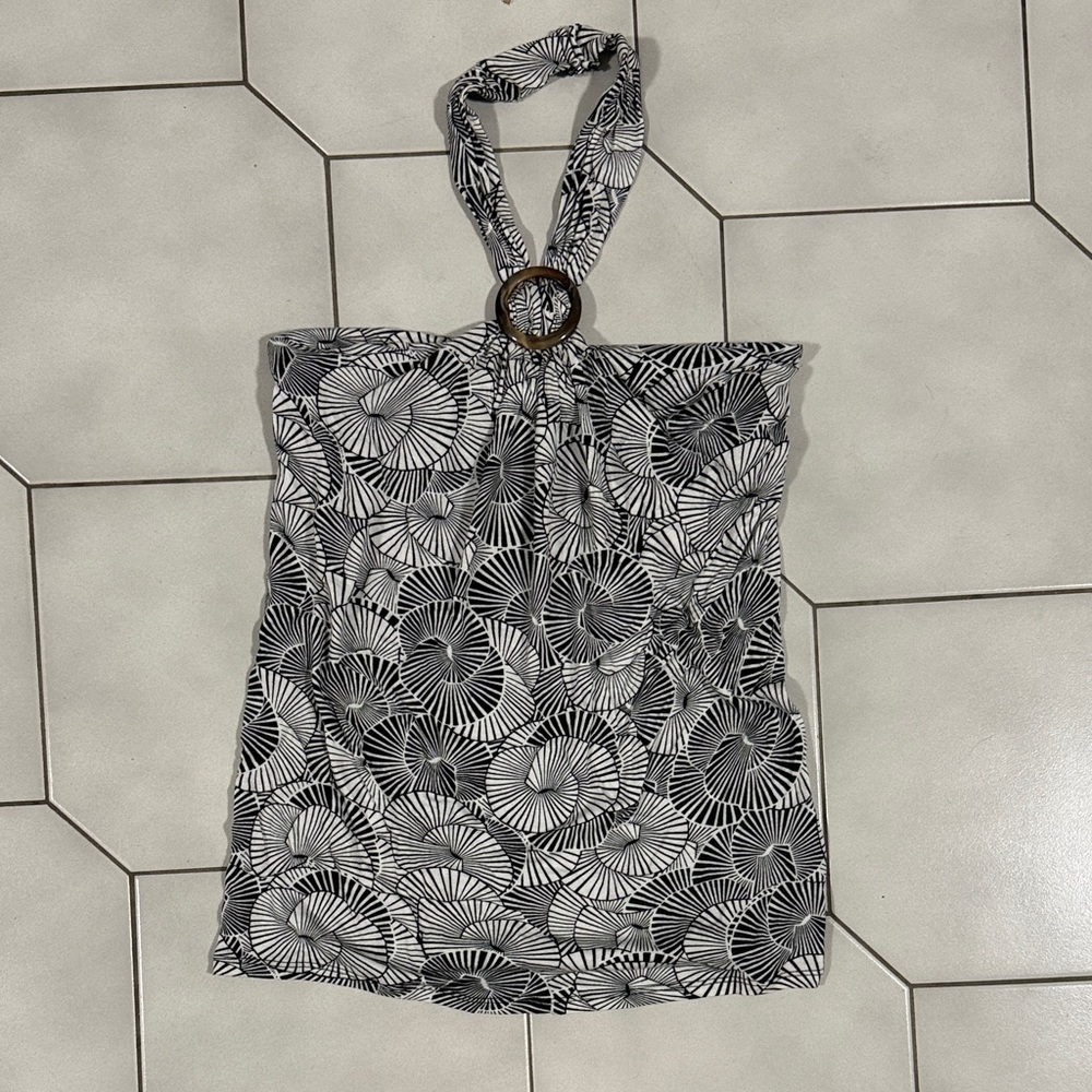 Banana Republic Black and White Halter Top